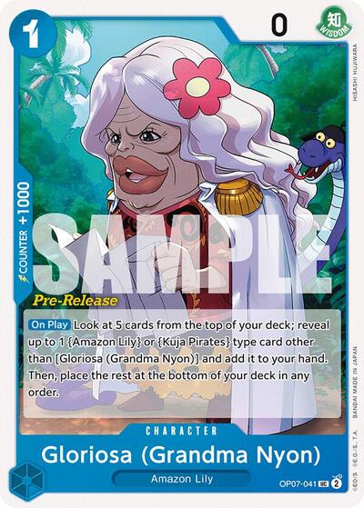Gloriosa (Grandma Nyon) #OP07-041 500 Years in the Future Pre-Release Cards