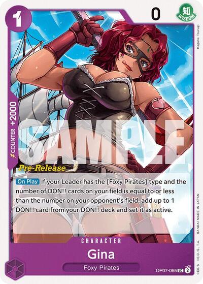 Gina #OP07-065 500 Years in the Future Pre-Release Cards