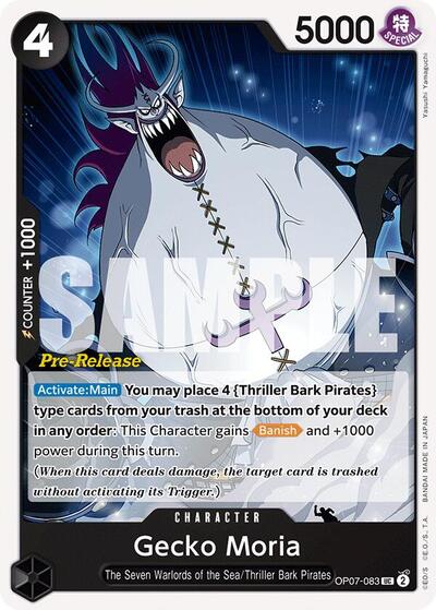 Gecko Moria #OP07-083 500 Years in the Future Pre-Release Cards