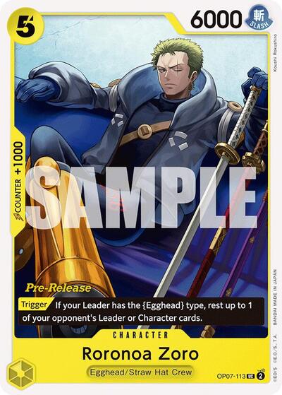 Roronoa Zoro #OP07-113 500 Years in the Future Pre-Release Cards