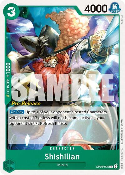 Shishilian #OP08-025 Two Legends Pre-Release Cards
