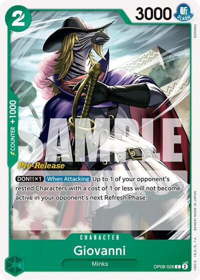 Giovanni #OP08-026 Two Legends Pre-Release Cards