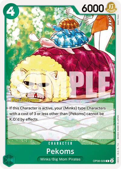 Pekoms #OP08-029 Two Legends Pre-Release Cards