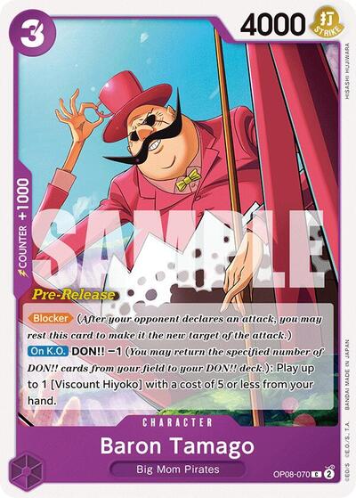 Baron Tamago #OP08-070 Two Legends Pre-Release Cards