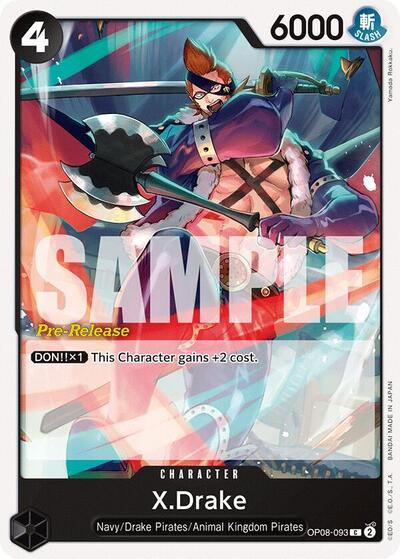 X.Drake #OP08-093 Two Legends Pre-Release Cards