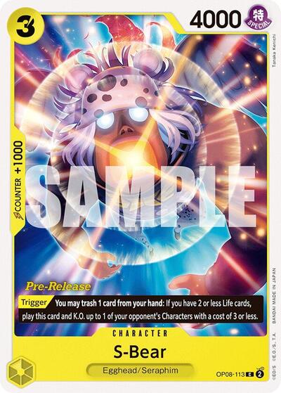 S-Bear #OP08-113 Two Legends Pre-Release Cards