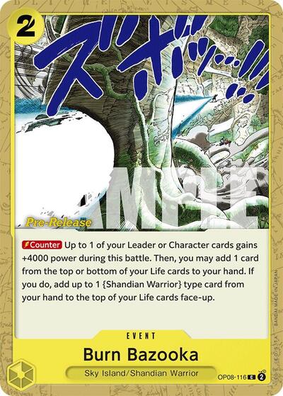Burn Bazooka #OP08-116 Two Legends Pre-Release Cards