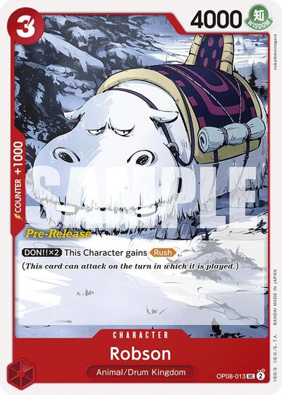 Robson #OP08-013 Two Legends Pre-Release Cards