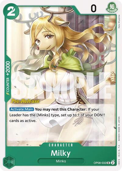 Milky #OP08-032 Two Legends Pre-Release Cards