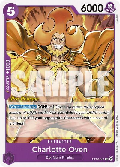 Charlotte Oven #OP08-061 Two Legends Pre-Release Cards