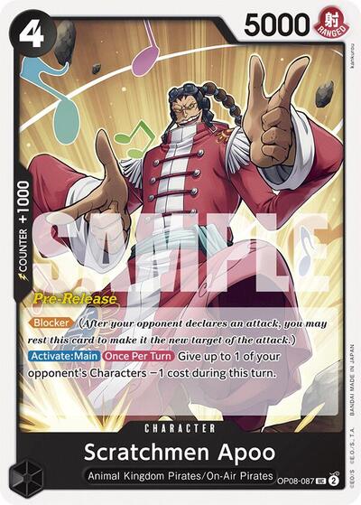 Scratchmen Apoo #OP08-087 Two Legends Pre-Release Cards