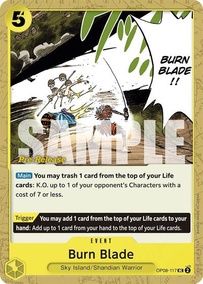 Burn Blade #OP08-117 Two Legends Pre-Release Cards