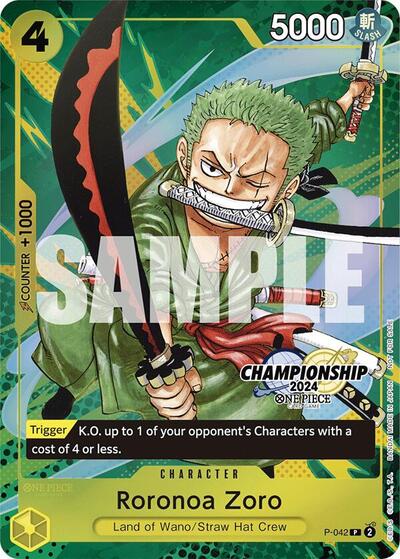Roronoa Zoro (CS 2024 Event Pack Finalist) #P-042 One Piece Promotion Cards