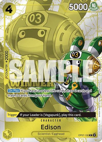 Edison (Winner Pack 2024 Oct.-Dec.) #OP07-100 One Piece Promotion Cards
