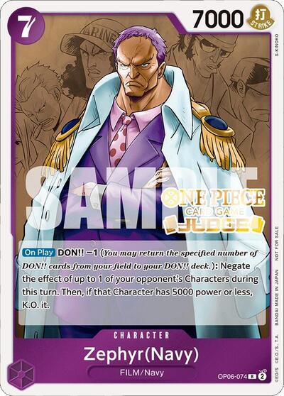 Zephyr (Navy) (Judge Pack Vol. 4) #OP06-074 One Piece Promotion Cards