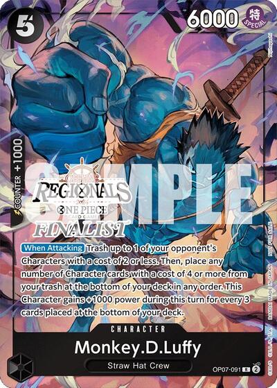 Monkey.D.Luffy (Offline Regional 2024 Vol. 3) [Finalist] #OP07-091 One Piece Promotion Cards