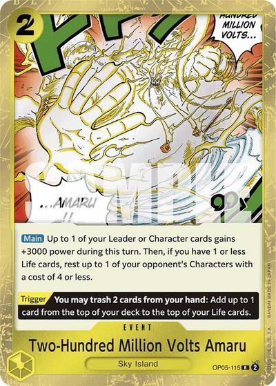 Two-Hundred Million Volts Amaru (Jolly Roger Foil) #OP05-115 Premium Booster -The Best-