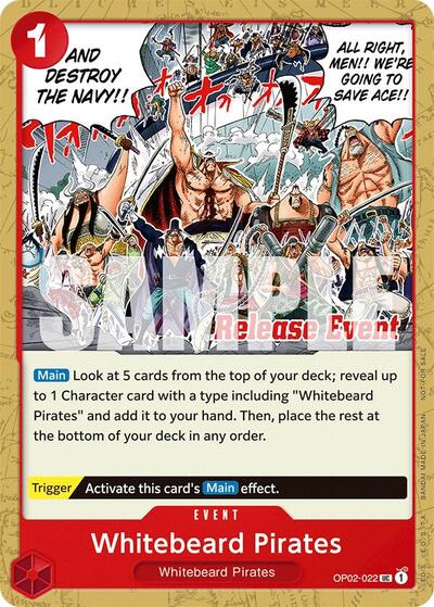 Whitebeard Pirates (ST15 - ST20 Release Event Pack) #OP02-022 One Piece Promotion Cards