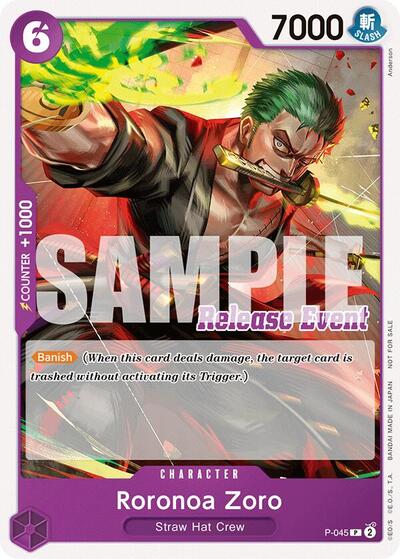 Roronoa Zoro (ST15 - ST20 Release Event Pack) #P-045 One Piece Promotion Cards