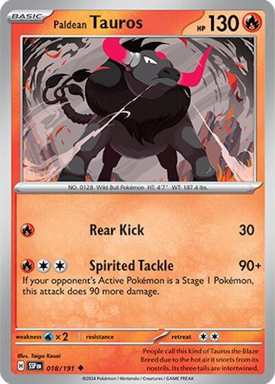 Paldean Tauros #18 Surging Sparks