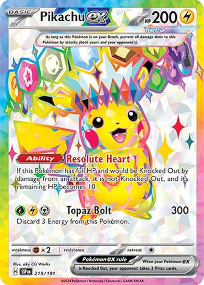 Pikachu ex #219 Surging Sparks