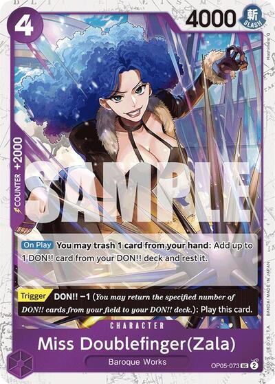 Miss Doublefinger(Zala) (Jolly Roger Foil) #OP05-073 Premium Booster -The Best-