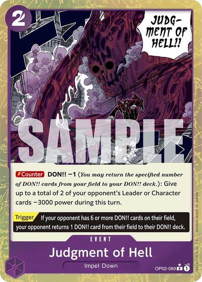 Judgment of Hell (Textured Foil) #OP02-089 Premium Booster -The Best-