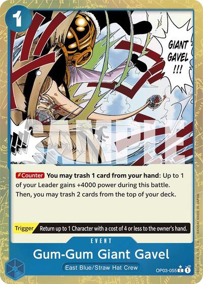 Gum-Gum Giant Gavel (Textured Foil) #OP03-055 Premium Booster -The Best-