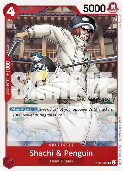 Shachi & Penguin #OP09-003 Emperors in the New World: 2nd Anniversary Tournament Cards