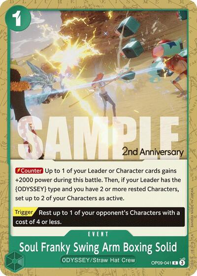 Soul Franky Swing Arm Boxing Solid #OP09-041 Emperors in the New World: 2nd Anniversary Tournament Cards