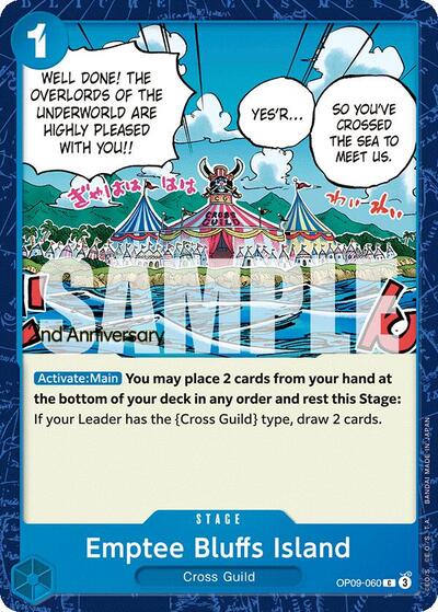 Emptee Bluffs Island #OP09-060 Emperors in the New World: 2nd Anniversary Tournament Cards