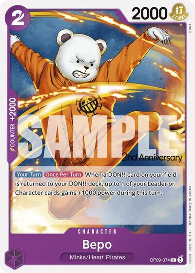 Bepo #OP09-074 Emperors in the New World: 2nd Anniversary Tournament Cards