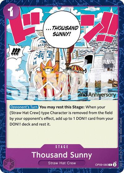 Thousand Sunny #OP09-080 Emperors in the New World: 2nd Anniversary Tournament Cards