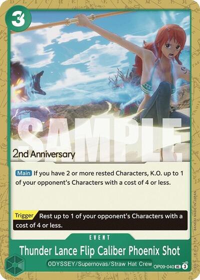 Thunder Lance Flip Caliber Phoenix Shot #OP09-040 Emperors in the New World: 2nd Anniversary Tournament Cards