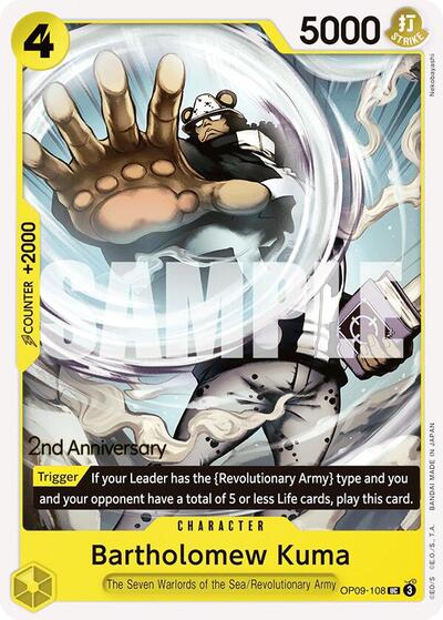 Bartholomew Kuma #OP09-108 Emperors in the New World: 2nd Anniversary Tournament Cards