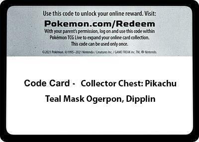 Code Card - Collector Chest: Pikachu, Teal Mask Ogerpon, Dipplin #promo Miscellaneous Cards & Products