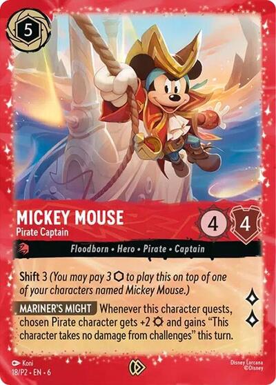Mickey Mouse - Pirate Captain #18 Disney Lorcana Promo Cards