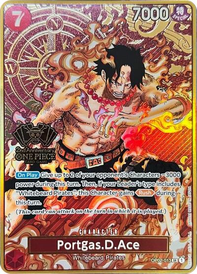 Portgas.D.Ace (One Piece Japanese Version 2nd Anniversary Set) #OP02-013 One Piece Promotion Cards