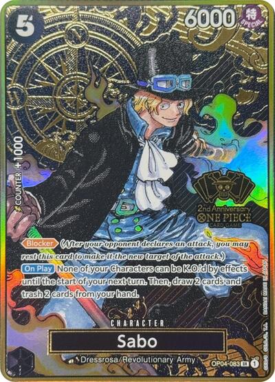 Sabo (One Piece Japanese Version 2nd Anniversary Set) #OP04-083 One Piece Promotion Cards