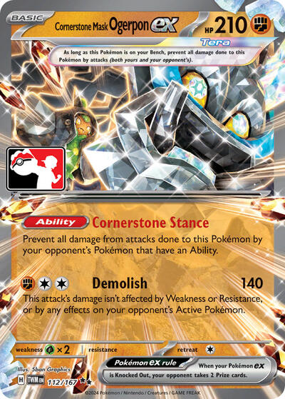 Cornerstone Mask Ogerpon ex #112 Prize Pack Series Cards