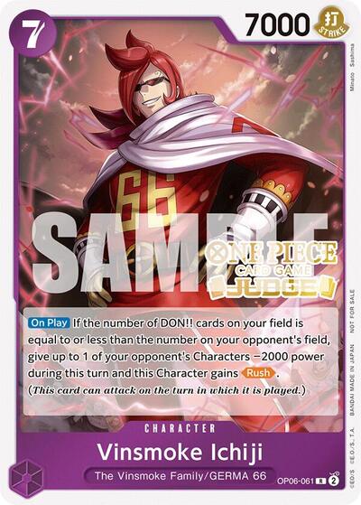 Vinsmoke Ichiji (Judge Pack Vol. 5) #OP06-061 One Piece Promotion Cards
