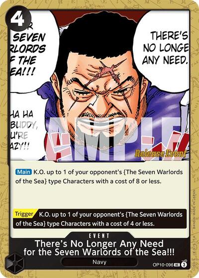 There's No Longer Any Need for the Seven Warlords of the Sea!!! #OP10-096 Royal Blood Release Event Cards