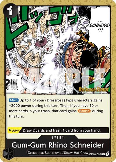Gum-Gum Rhino Schneider #OP10-097 Royal Blood Release Event Cards