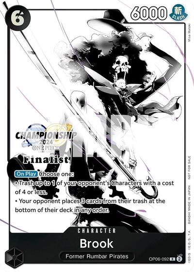 Brook (Championship 2024 Finalist Card Set Vol. 2) #OP06-092 One Piece Promotion Cards