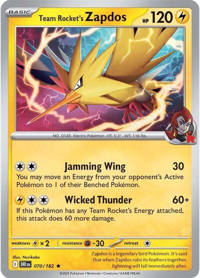 Team Rocket's Zapdos #70 Destined Rivals