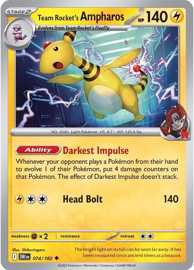 Team Rocket's Ampharos #74 Destined Rivals