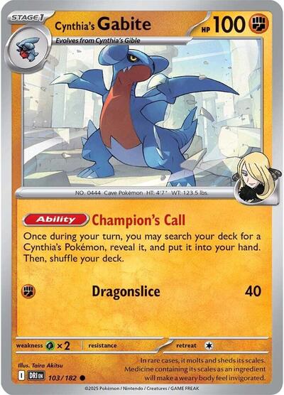Cynthia's Gabite #103 Destined Rivals