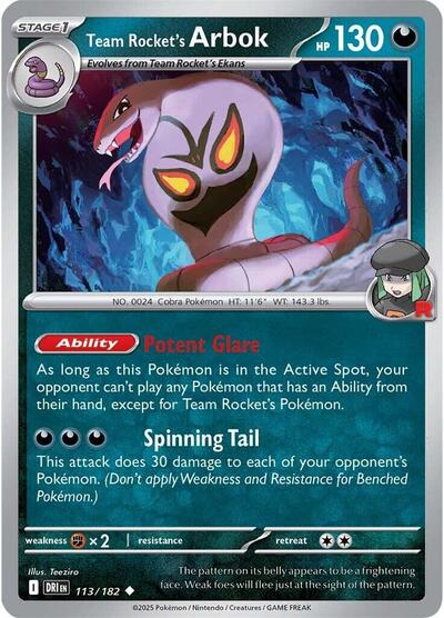 Team Rocket's Arbok #113 Destined Rivals