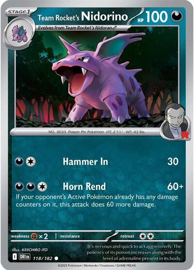 Team Rocket's Nidorino #118 Destined Rivals