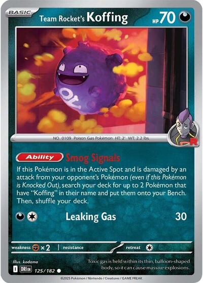 Team Rocket's Koffing #125 Destined Rivals